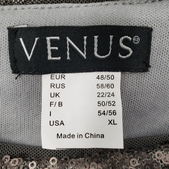 Venus Off the Shoulder Shorts Romper XL Sequin Embellished Asymmetrical Gray NWT - Picture 4 of 11